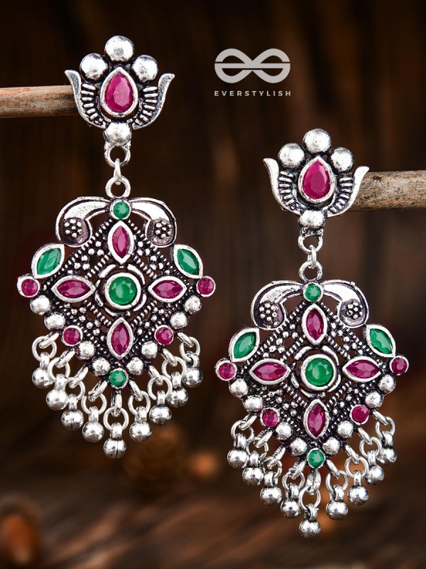 The Geometric Statement Makers (Emerald-Ruby) - Embellished Oxidised Collection