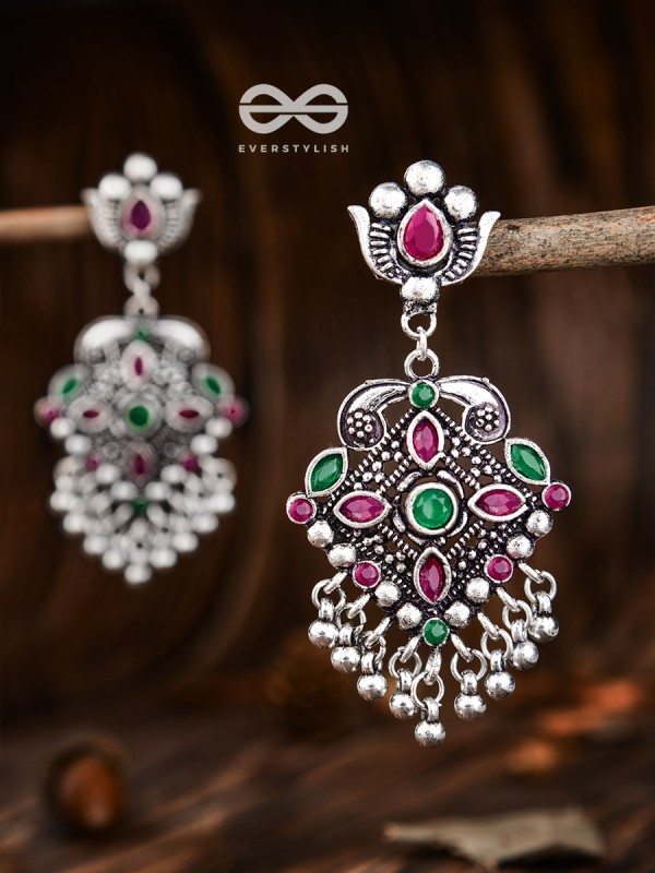The Geometric Statement Makers (Emerald-Ruby) - Embellished Oxidised Collection