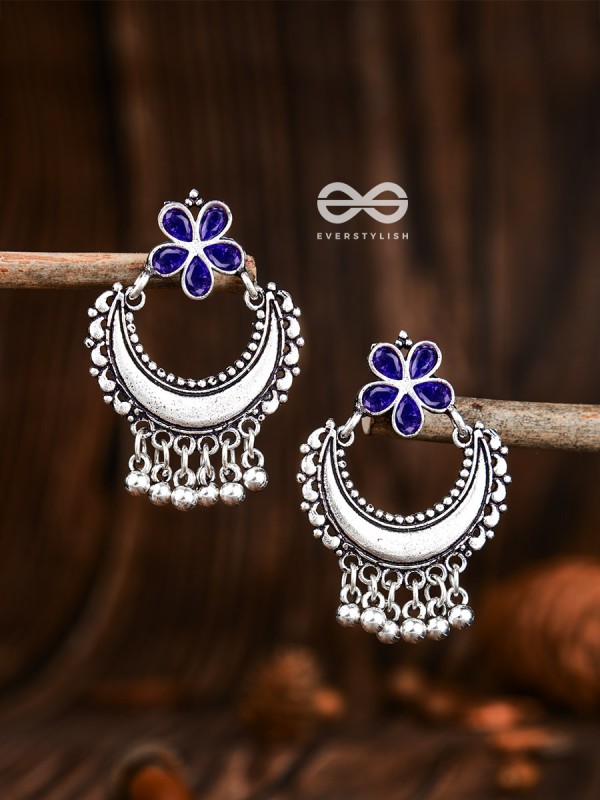 The Floral Moon - Sapphire Blue - The Embellished Oxidised Collection