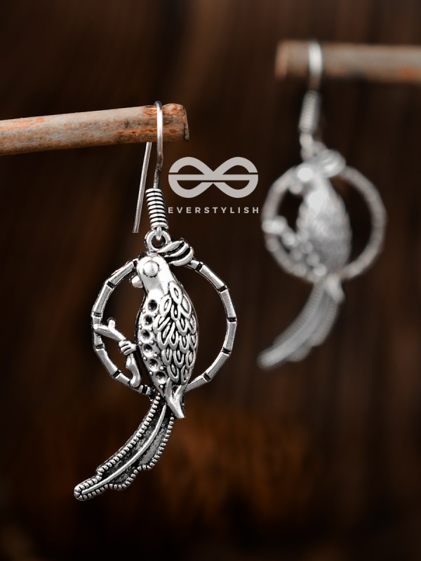 The Bird on a Twig Danglers - Tiny Trinket Earrings