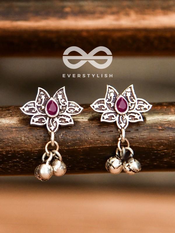 The Embellished Lotus (Ruby Red) - The Melodious Ghungroo Collection