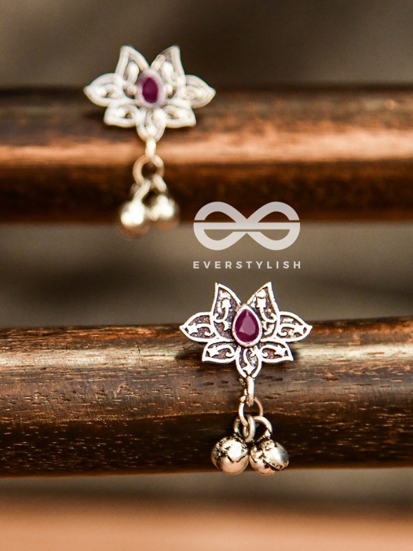 The Embellished Lotus (Ruby Red) - The Melodious Ghungroo Collection