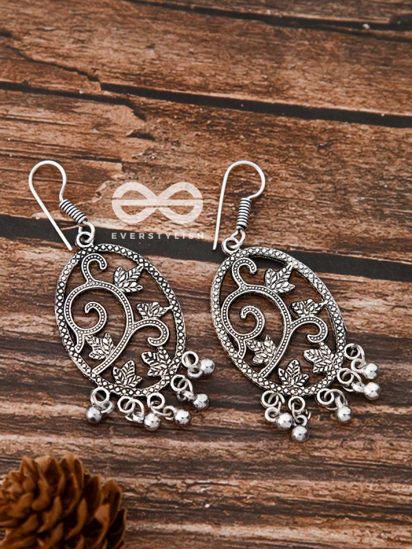 The Vintage Leaf Artwork - Oxidised Boho Earrings