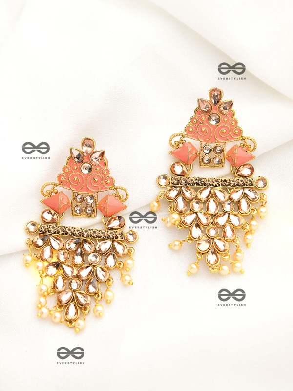 The Marvellous Meenakari Collection - Aanya Earrings - Coral
