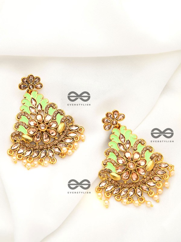 The Marvellous Meenakari Collection - Inaaya Earrings - Green
