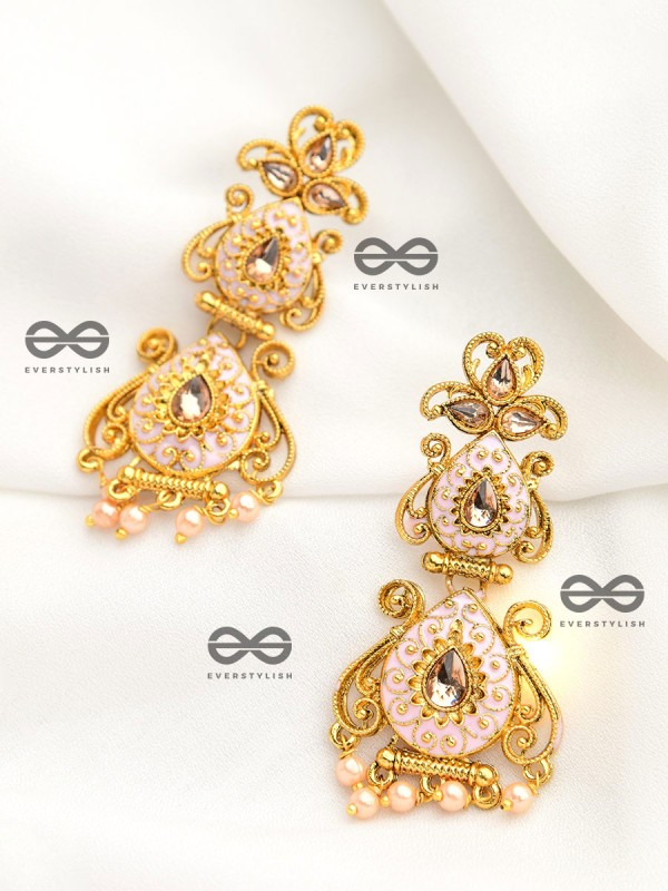 The Marvellous Meenakari Collection - Kiara Earrings - Pink