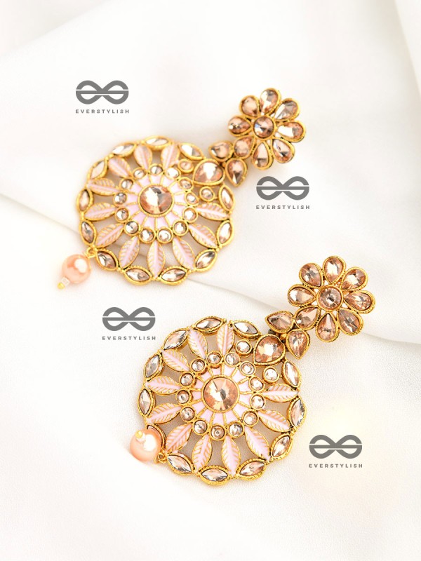 The Marvellous Meenakari Collection - Kriti Earrings - Pink