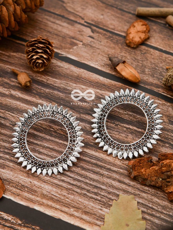 The Bohemian Sun - Oxidised Boho Earrings