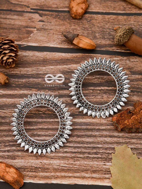 The Bohemian Sun - Oxidised Boho Earrings