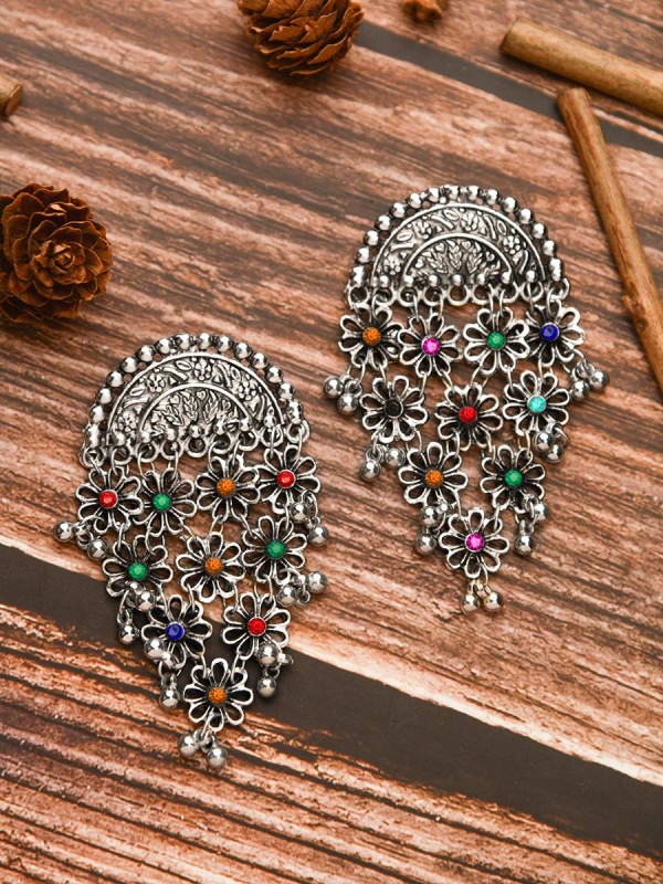 The Ethnic Ecstasy - Oxidised Boho Earrings