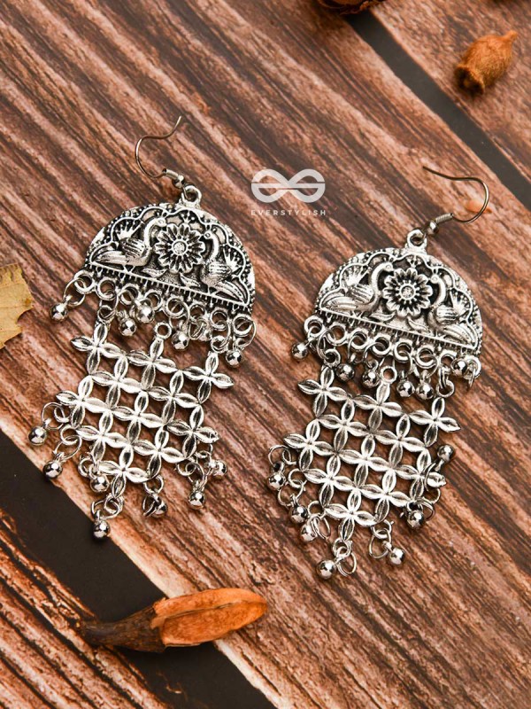 The Artistic Intricacy - Oxidised Boho Earrings