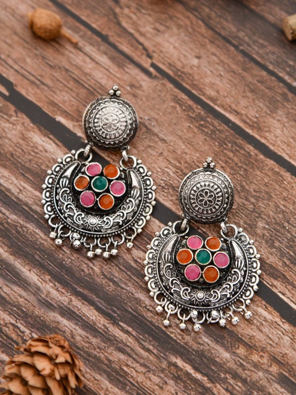 The Peppy Touch - Oxidised Boho Earrings