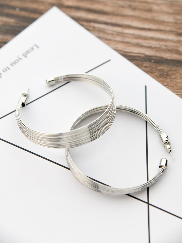 The Layered Oversized Hoops - Silver