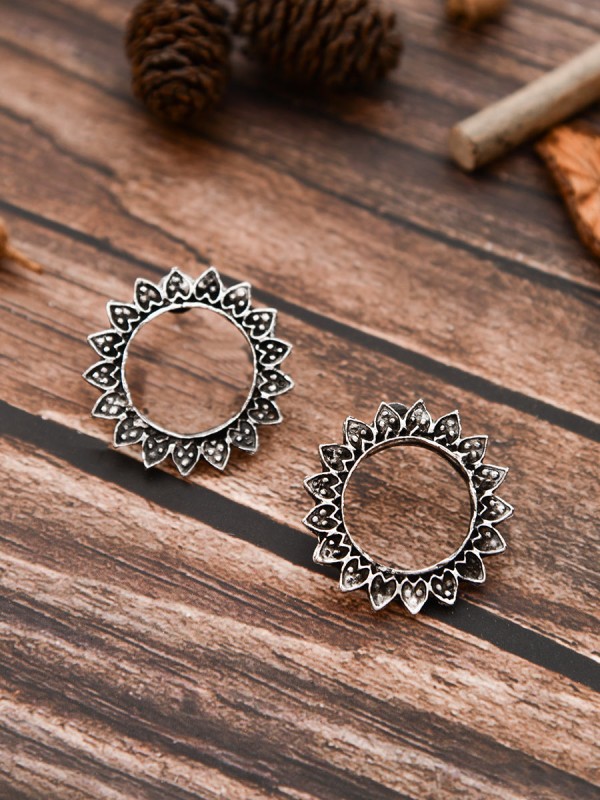 The Funky Florals - Oxidised Boho Studs