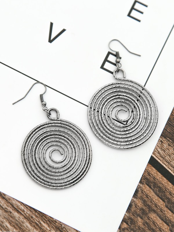 The Shimmery Hypnosis - Dark Grey Elegant Earrings