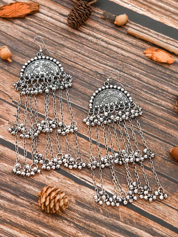 The Motif Moon Statement-Makers - Oxidised Boho Earrings