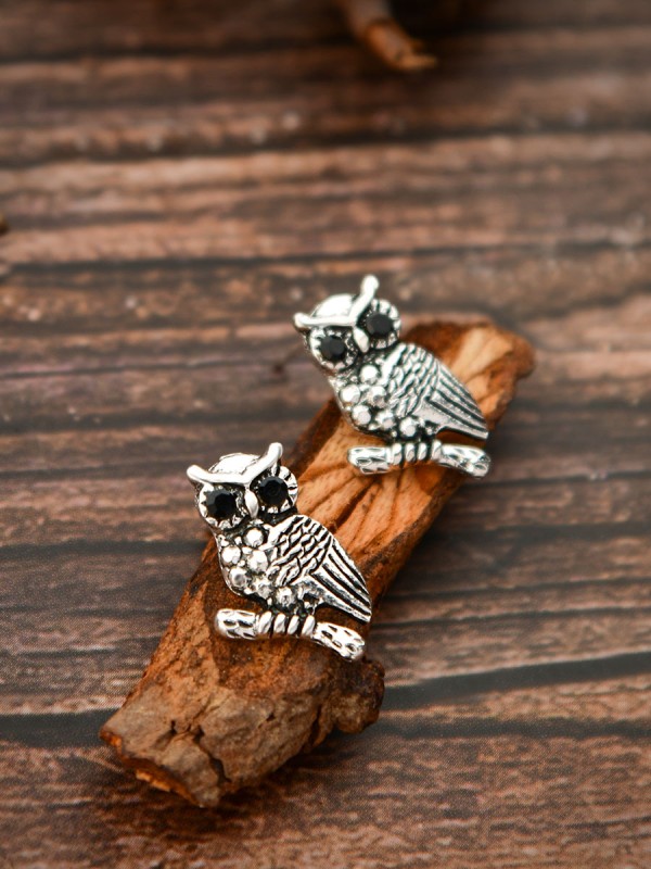 The Owl on a Branch - Tiny Trinket Earrings