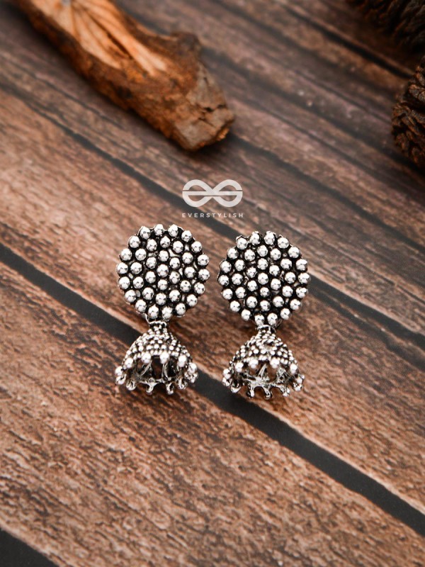 The Little Dotted Circled Jhumkis - Tiny Trinket Earrings