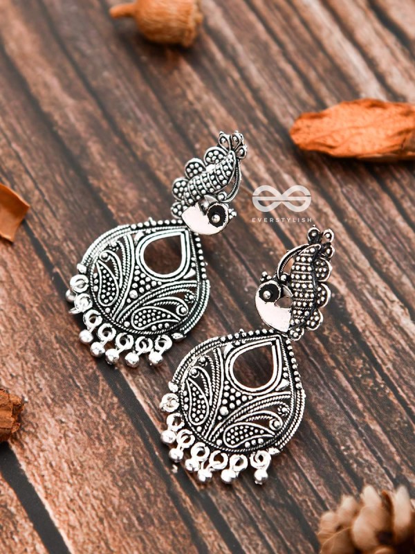 The Motif Peacocks - Oxidised Boho Earrings