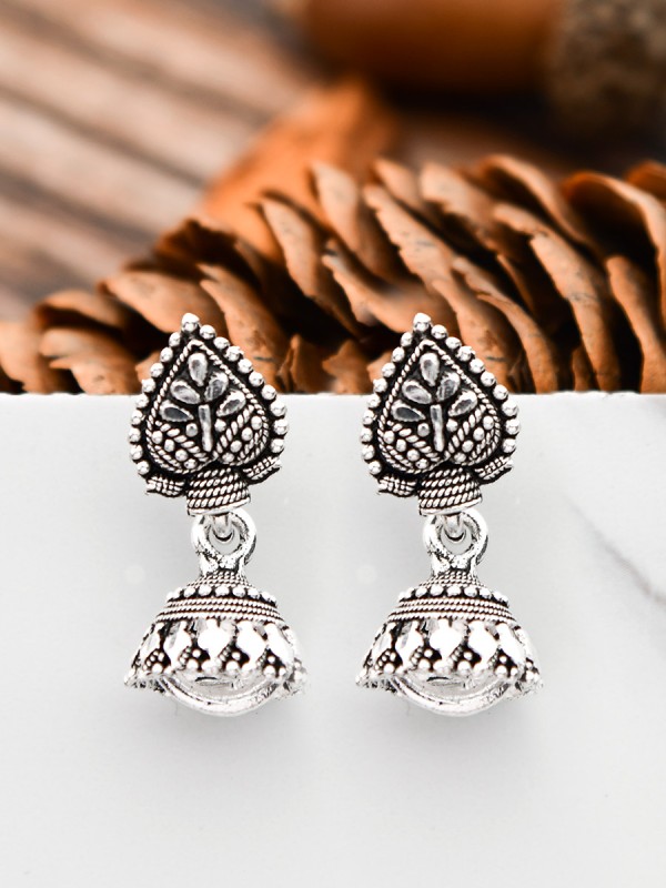 The Little Leaf Jhumkis - Tiny Trinket Earrings