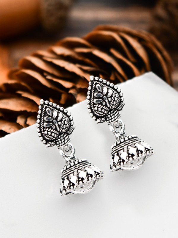 The Little Leaf Jhumkis - Tiny Trinket Earrings