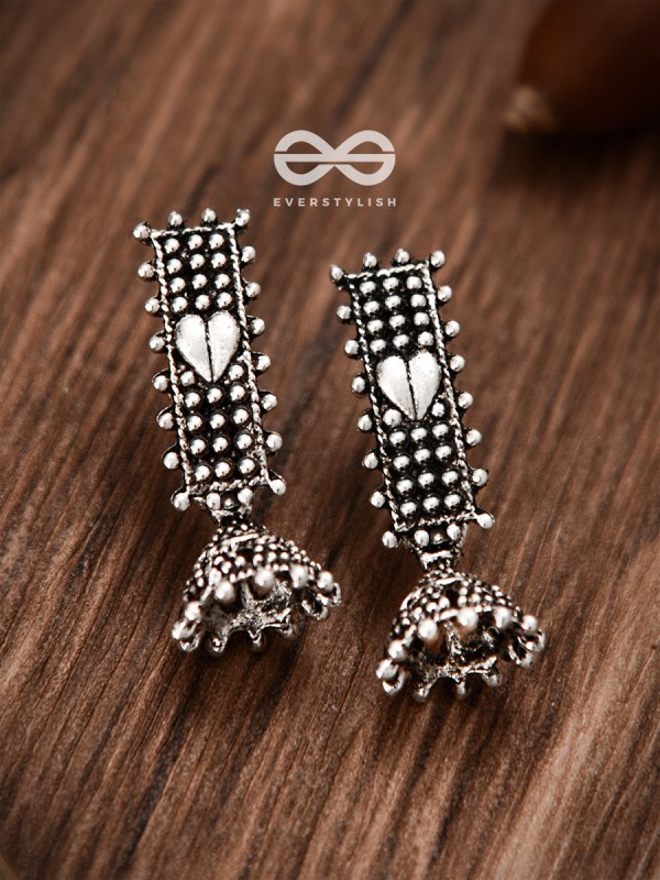 The Bohemian Heart Jhumkis - Tiny Trinket Earrings