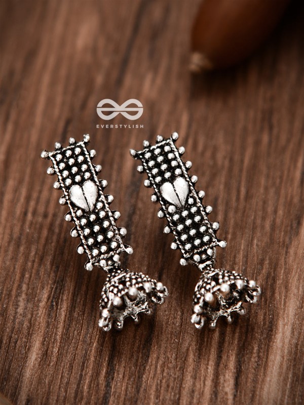 The Bohemian Heart Jhumkis - Tiny Trinket Earrings