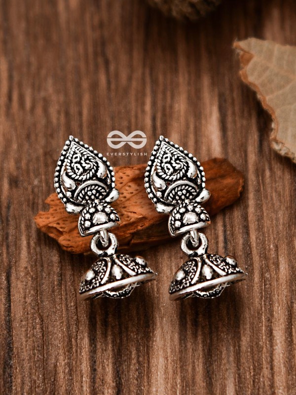 The Little Droplet Artwork Jhumki - Tiny Trinket Earrings