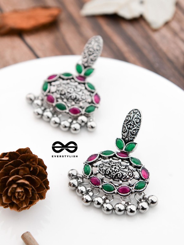 The Intricate Artistry (Pink-Green) - The Embellished Oxidised Collection