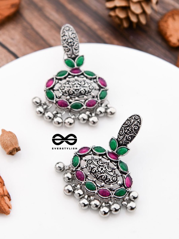 The Intricate Artistry (Pink-Green) - The Embellished Oxidised Collection