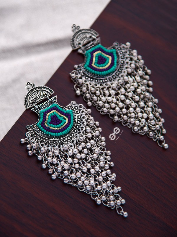 The Bohemian Jhaalar Statement Makers (Blue Hues) - The Embroidered Oxidised Collection
