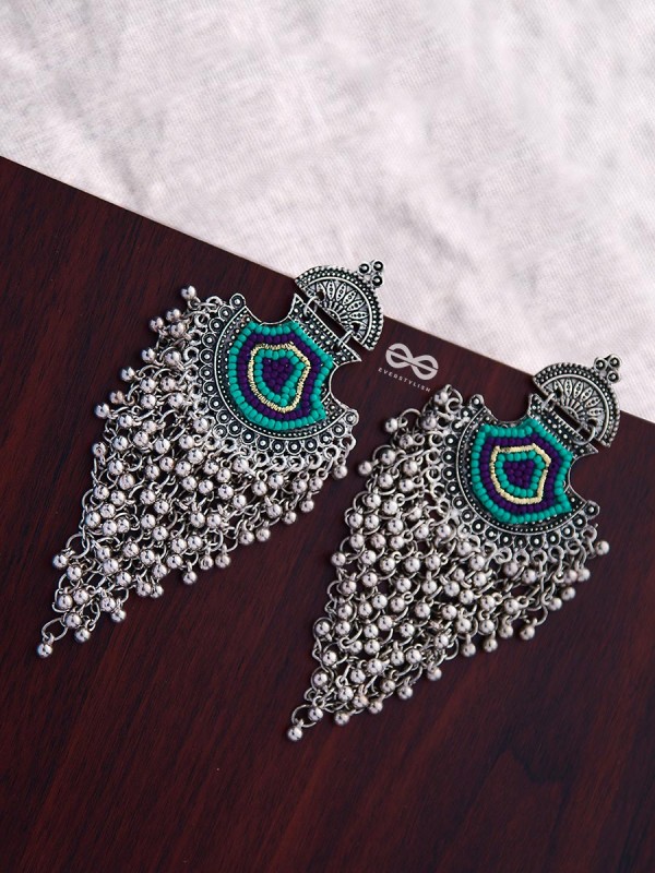 The Bohemian Jhaalar Statement Makers (Blue Hues) - The Embroidered Oxidised Collection