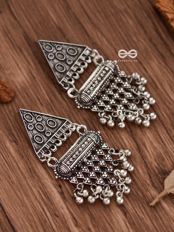 The Bohemian Geometry - Oxidised Boho Earrings
