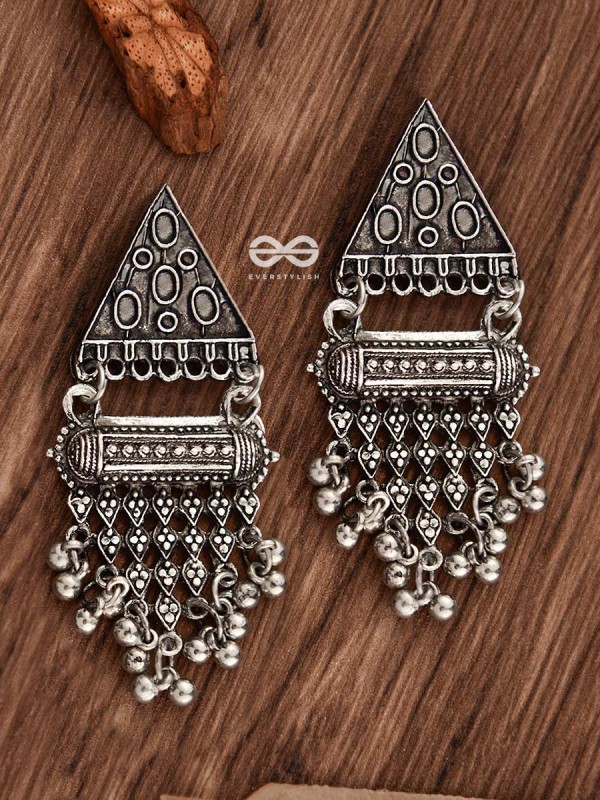The Bohemian Geometry - Oxidised Boho Earrings