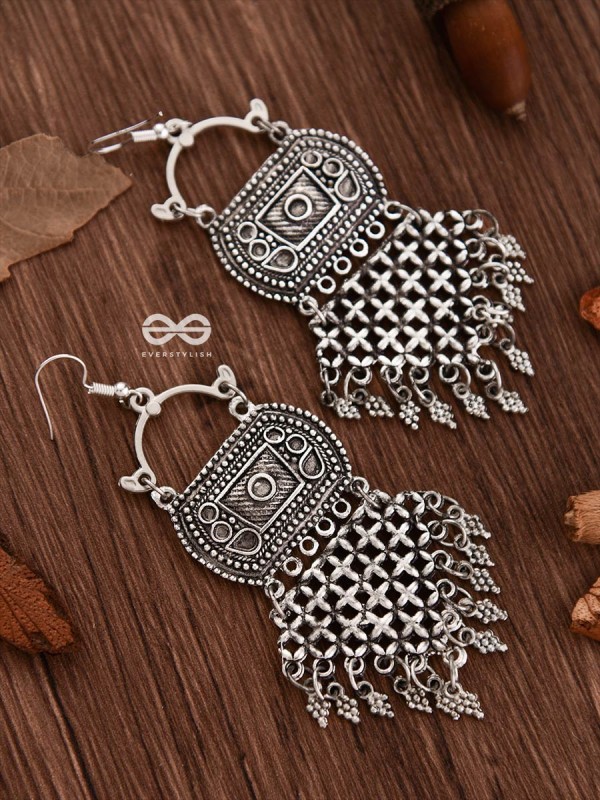 The Criss-Cross Boho Trunk - Oxidised Boho Earrings