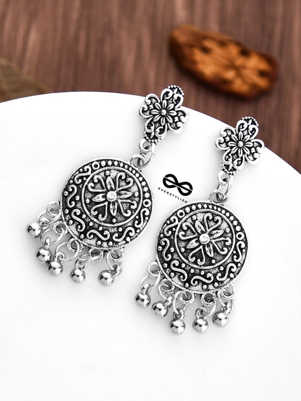The Little Floral Motif Danglers - Tiny Trinket Earrings