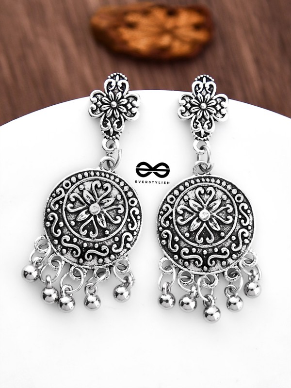 The Little Floral Motif Danglers - Tiny Trinket Earrings