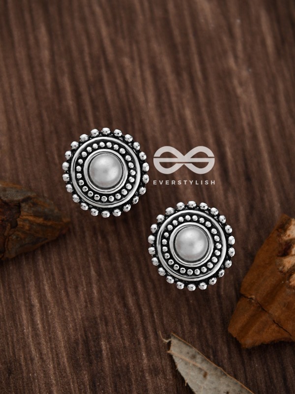 The Little Pearl Button Studs - Tiny Trinket Earrings
