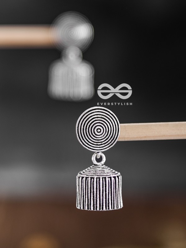 The Hypnotic Statement Jhumkis - Oxidised Boho Earrings