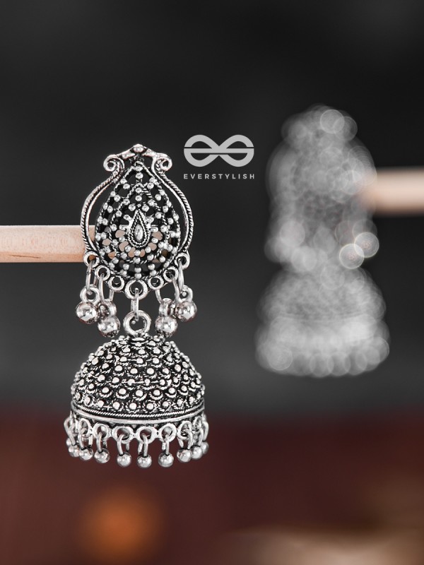 The Absolute Boho - Oxidised Statement Jhumkas