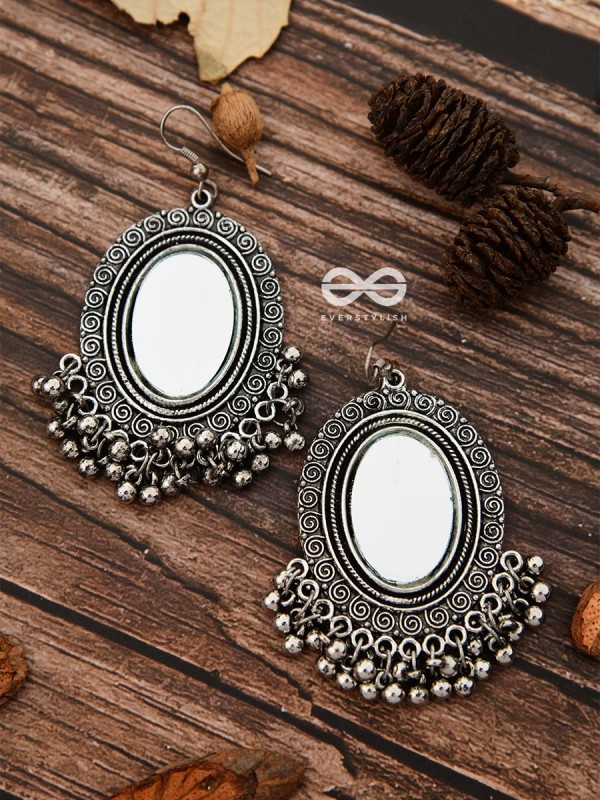 The Vintage Mirrors - Oxidised Boho Earrings