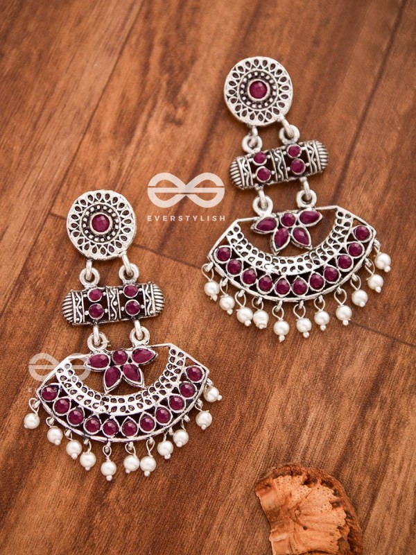 The Bohemian Elegance (Ruby Red) - Embellished Oxidised Collection