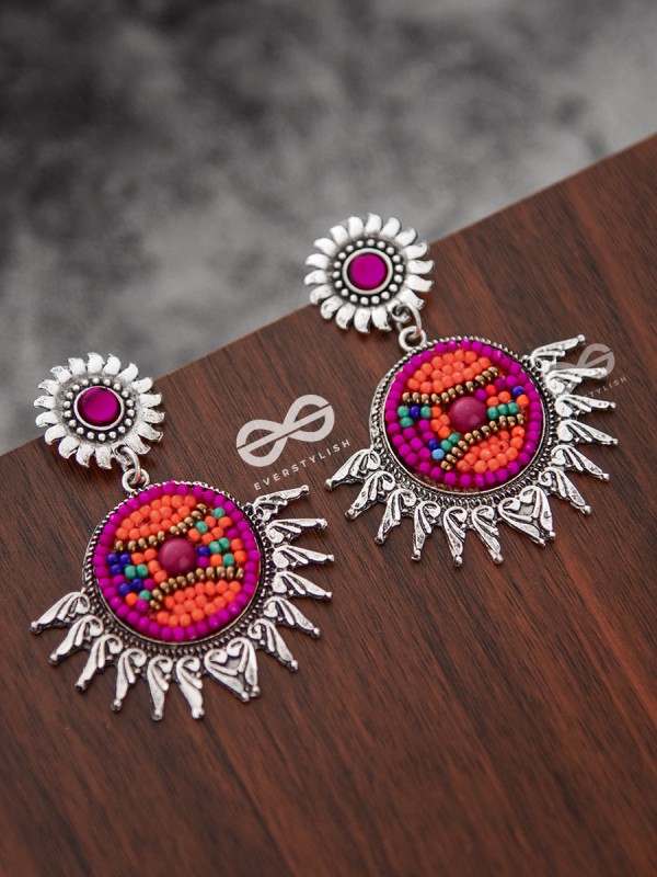The Little Intricate Sun Drops (Pink) - Embroidered Oxidised Collection