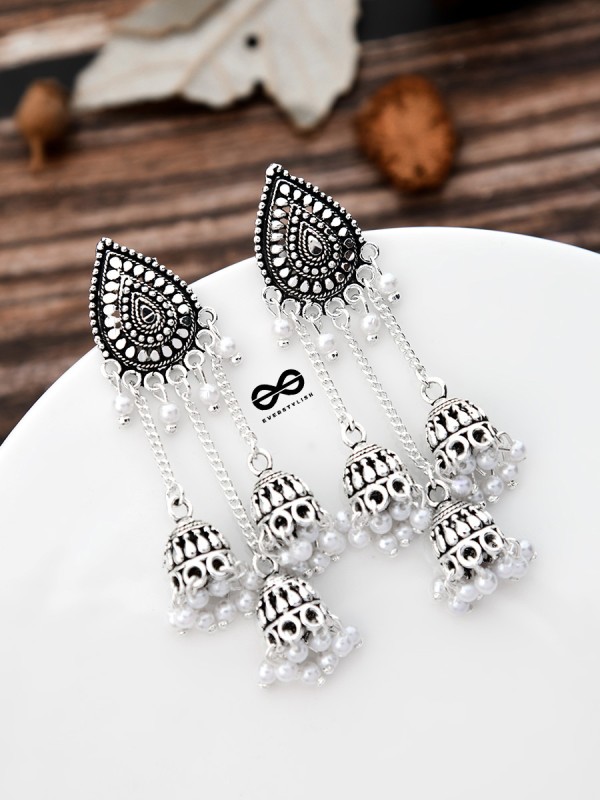 The Intricate Droplet - Triple Boho Jhumkis