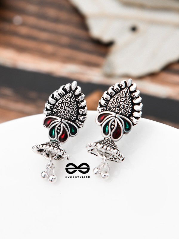 The Little Enamel Jhumkis - Tiny Trinket Earrings