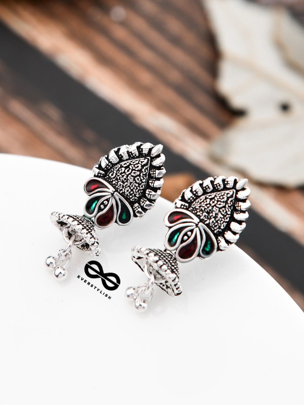 The Little Enamel Jhumkis - Tiny Trinket Earrings