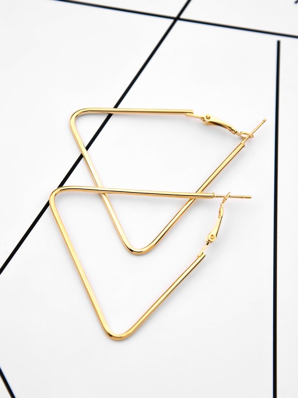 The Everyday Chic - Oversized Triangle Hoops - Golden