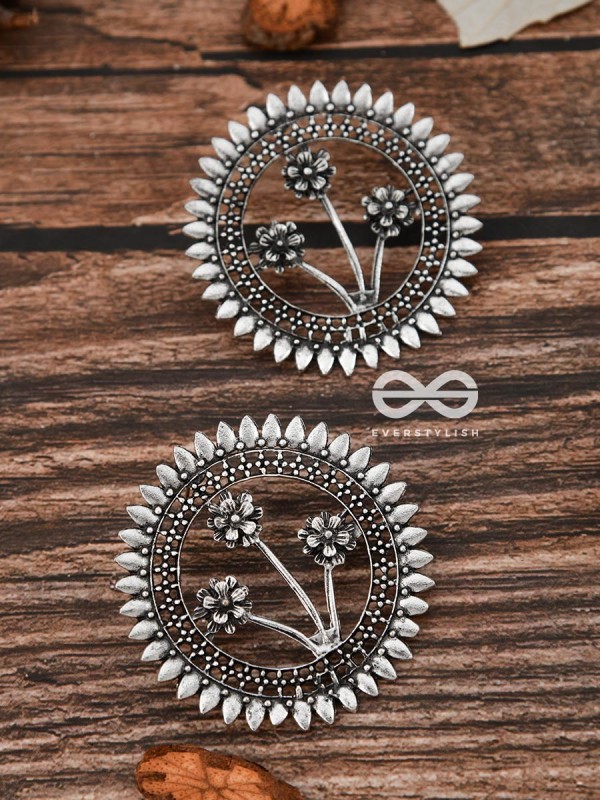 The Artsy Bohemian Sun - Oxidised Boho Earrings