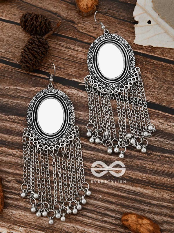 The Vintage Chain Danglers - Oxidised Boho Earrings