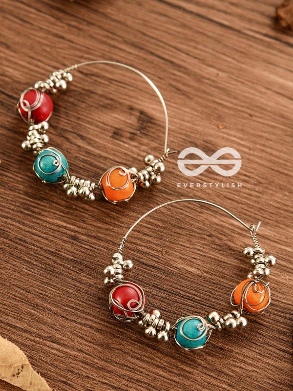 The Indie Multi-coloured Statement Hoop Earrings